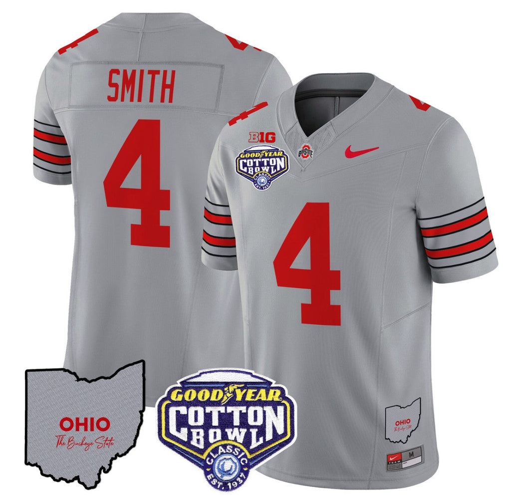 Jeremiah Smith Jersey #4 Ohio State Buckeyes Cotton Bowl Patch Stitched