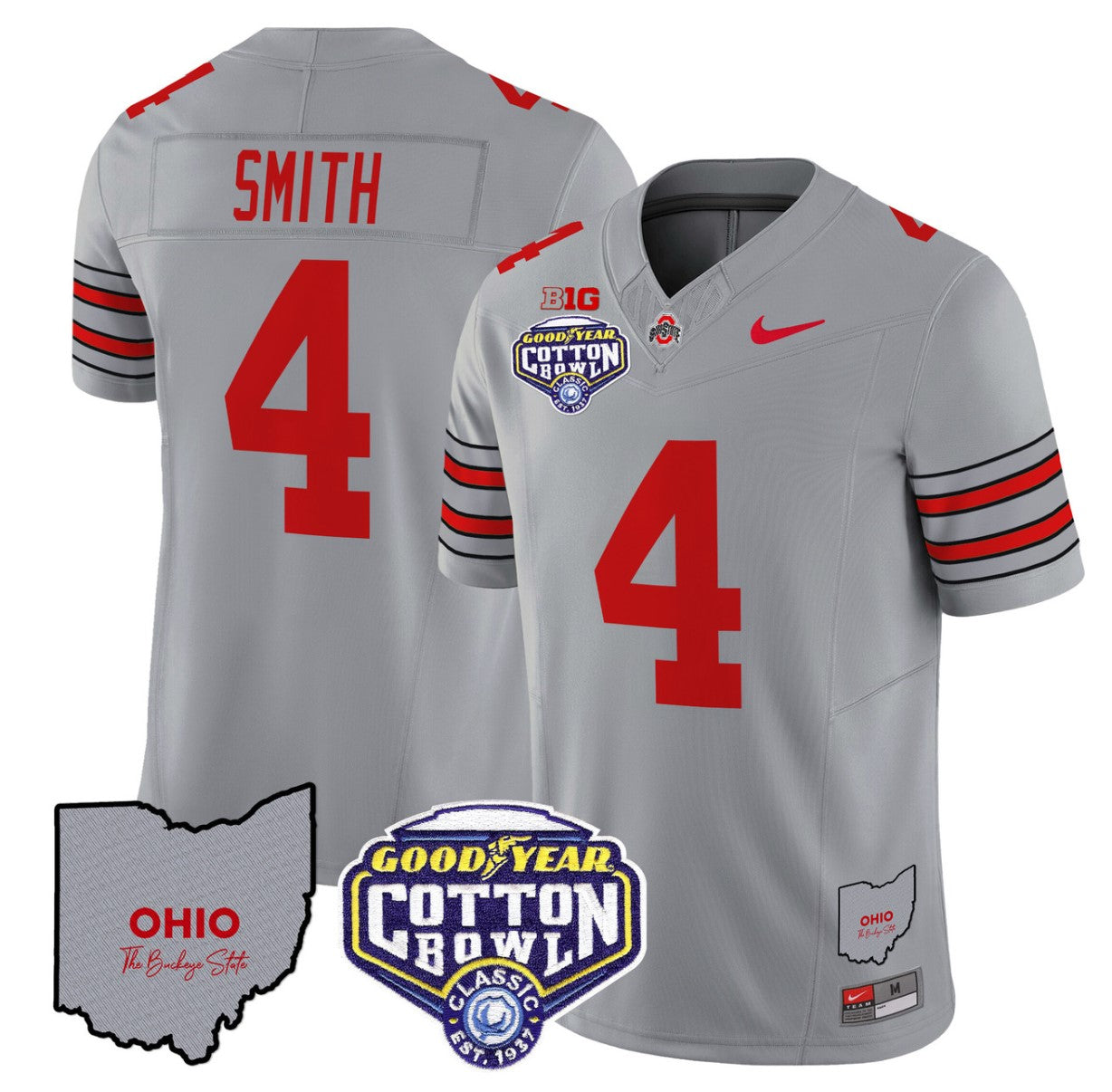 Jeremiah Smith Jersey #4 Ohio State Buckeyes Cotton Bowl Patch Stitched