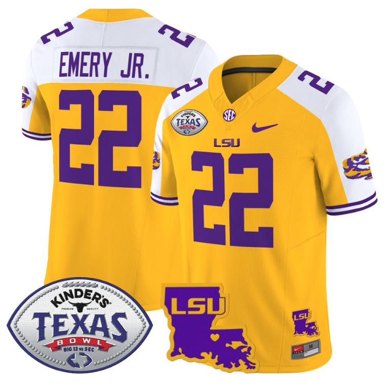 John Emery Jr Jersey #22 LSU Tigers 2024 Texas Bowl Football