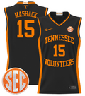 Jahmai Mashack Jersey #15 Tennessee Vols 2024 Lightweight Basketball Black