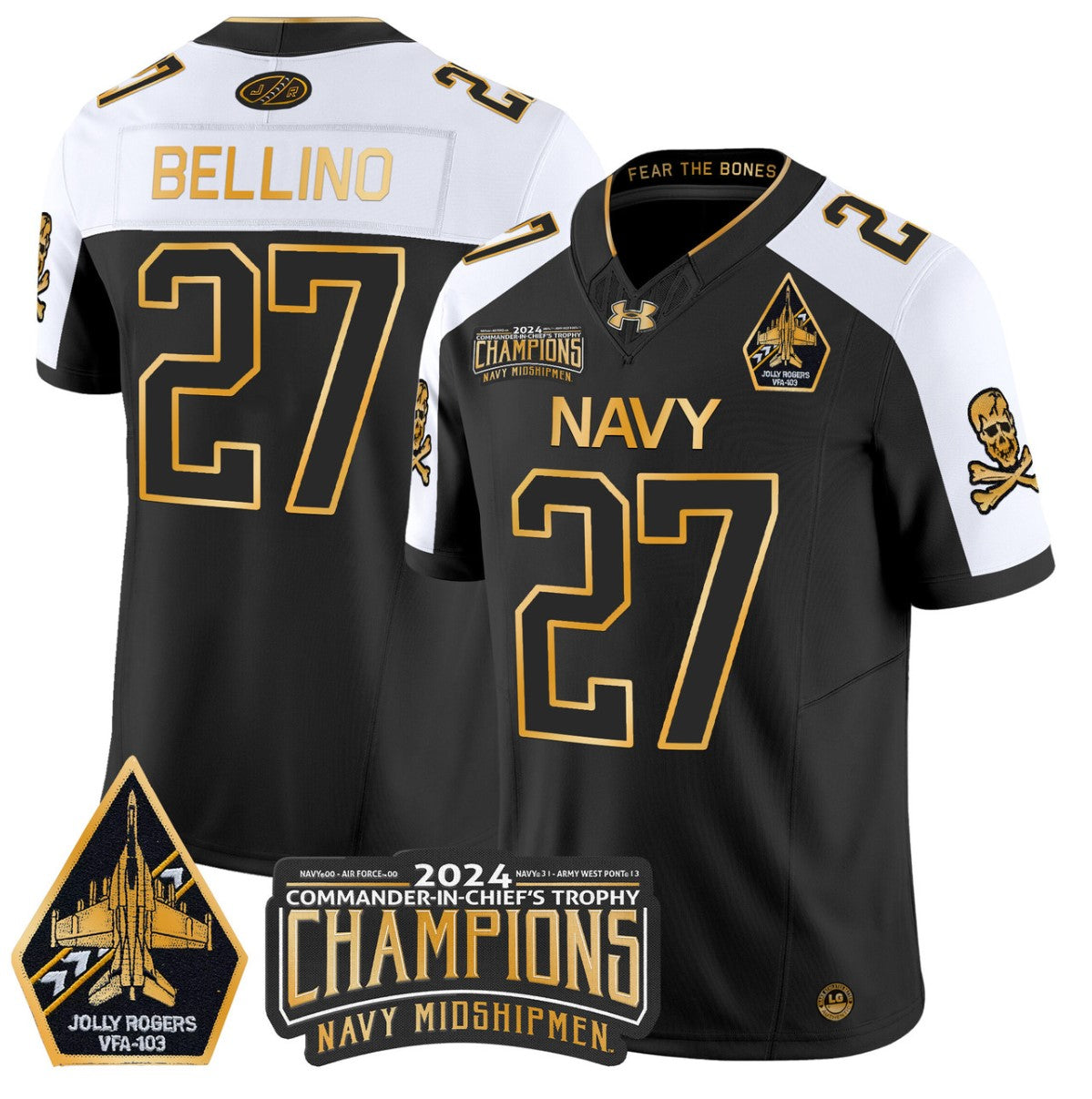 Joe Bellino Jersey #27 Navy Midshipmen Commander-in-chief's Trophy