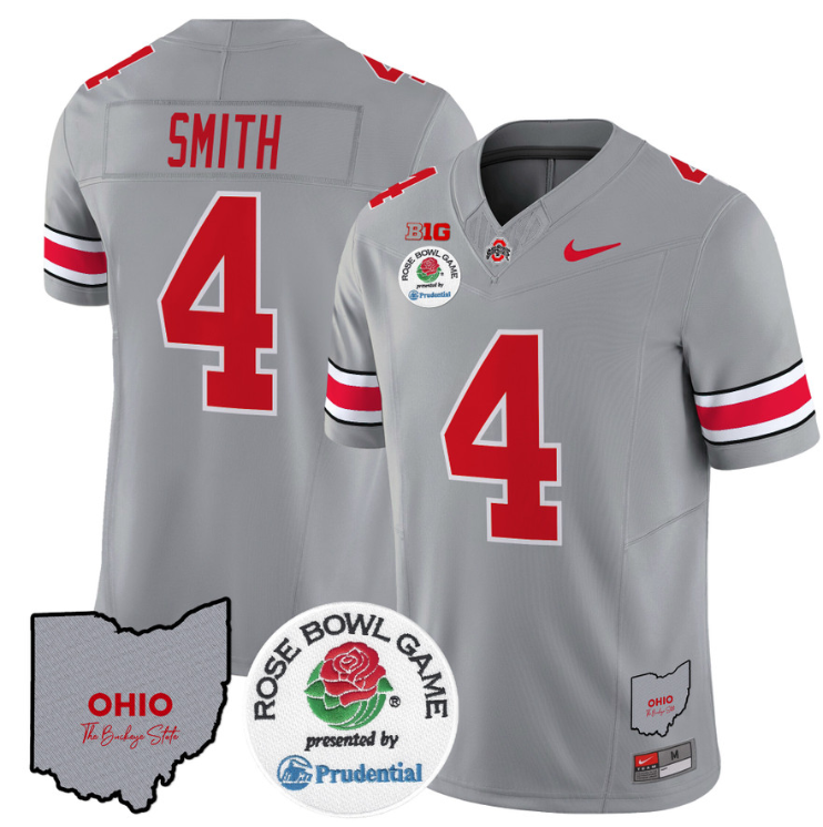 Jeremiah Smith Jersey #4 Ohio State Buckeyes Rose Bowl Vapor Limited