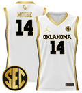 Jalon Moore Jersey #14 Oklahoma Sooners 2024 Lightweight Basketball White Gold