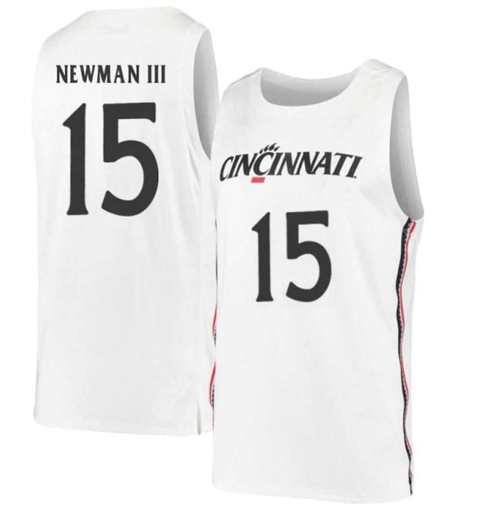 John Newman III Jersey Cincinnati Bearcats College Basketball White #15