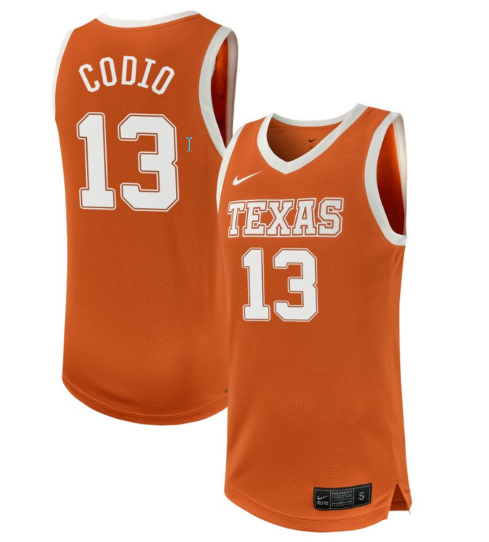 Julian Larry Jersey #1 Texas Longhorns NIL Basketball Texas Orange