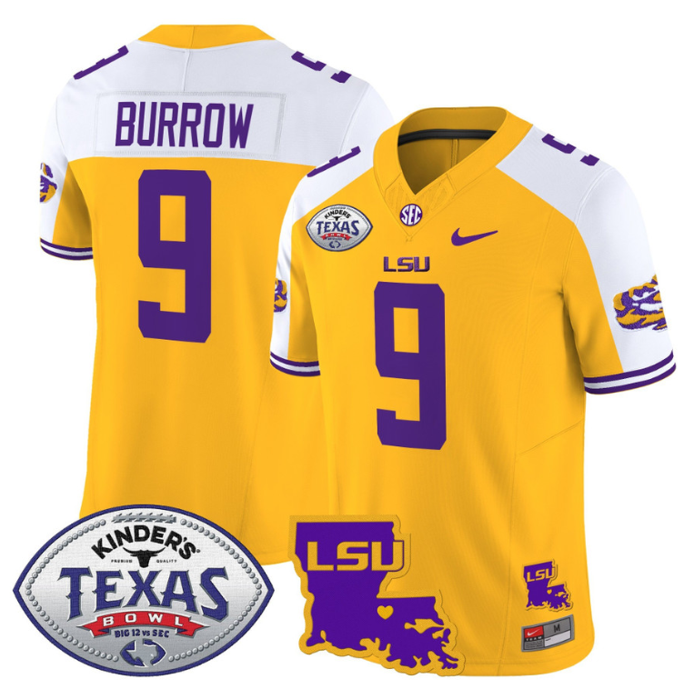 Joe Burrow Jersey #9 LSU Tigers 2024 Texas Bowl Football Stitched