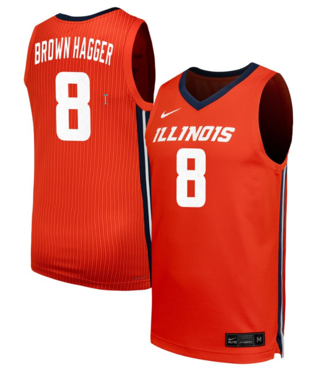 Jasmine Brown Hagger Jersey #8 Illinois Fighting Illini NIL Basketball Orange