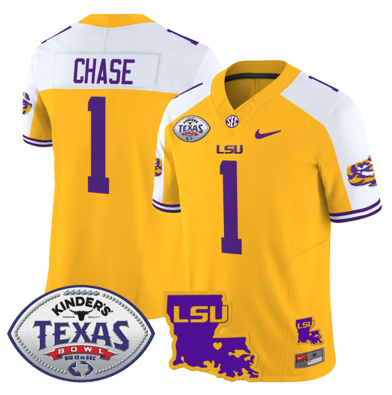 Ja'Marr Chase Jersey #1 LSU Tigers 2024 Texas Bowl Football