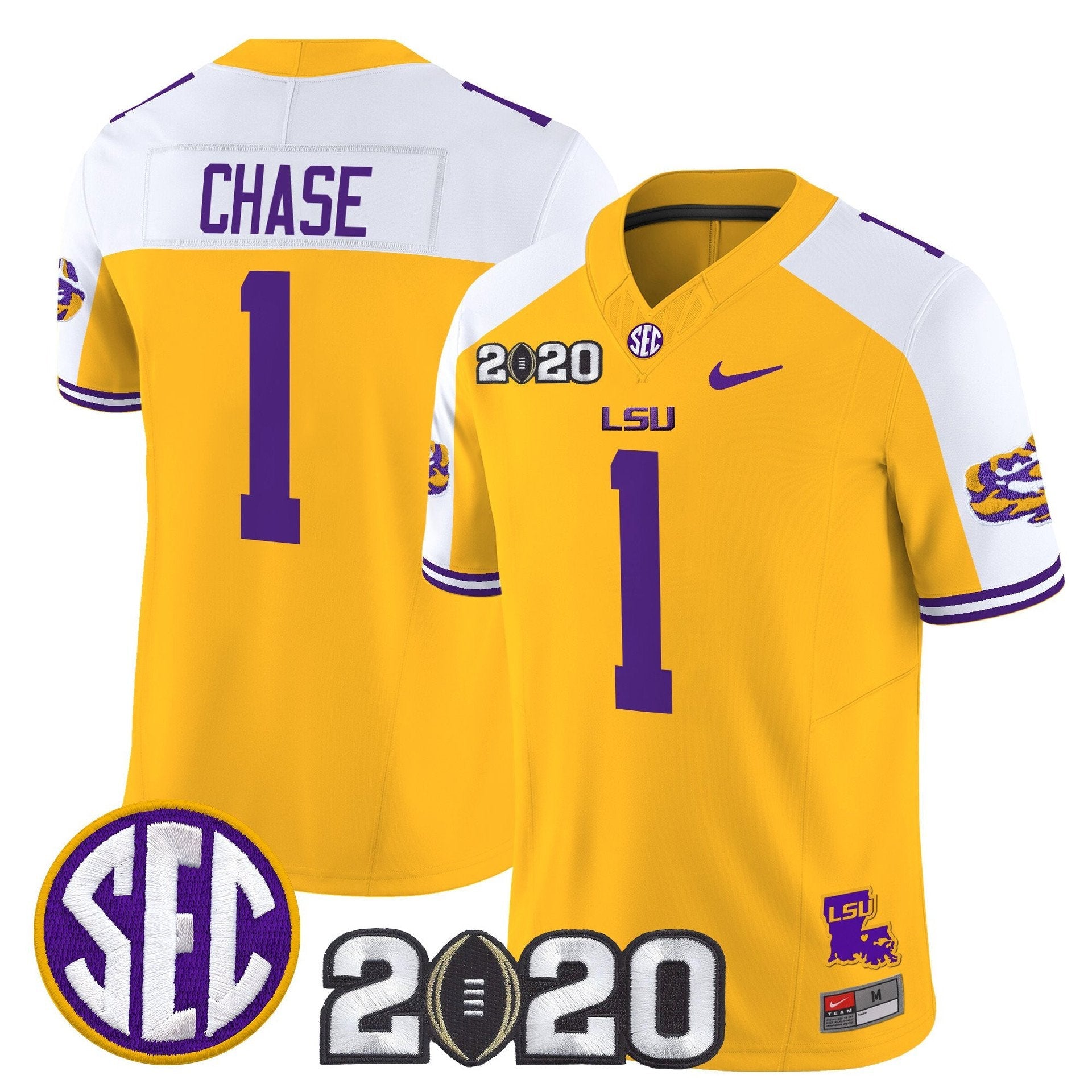 Ja'Marr Chase Jersey #1 LSU Tigers 2020 National Champions Stitched