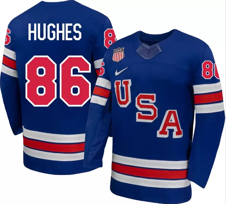 Jack Hughes Jersey #86 Team USA Winter Olympics 2026 Premium Hockey Stitched Royal