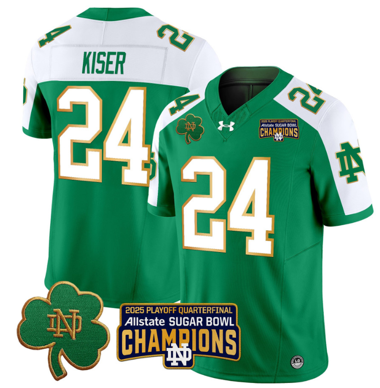 Jack Kiser Jersey #24 Notre Dame 2025 Sugar Bowl Champions