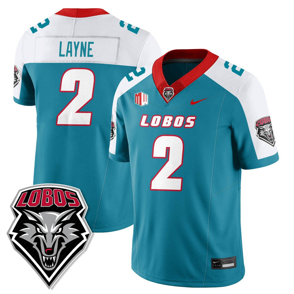 Jack Layne Jersey #2 UNM Lobo Football 2025 All Stitched