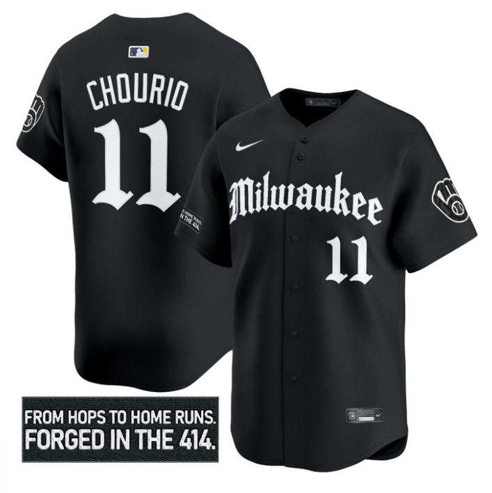 Jackson Chourio Jersey #11 Milwaukee Brewers Gothic 414 Shadows Edition