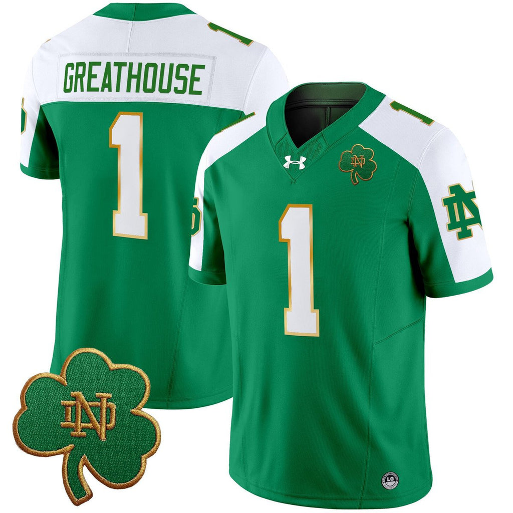 Jaden Greathouse Jersey #1 Notre Dame 2025 Vapor Limited V3 Stitched