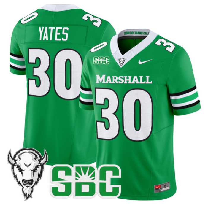 Jaden Yates Jersey #30 Marshall Thundering Herd 2025 Stitched
