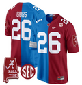 Jahmyr Gibbs Jersey #26 Alabama Crimson Tide Split Football Game Stitched