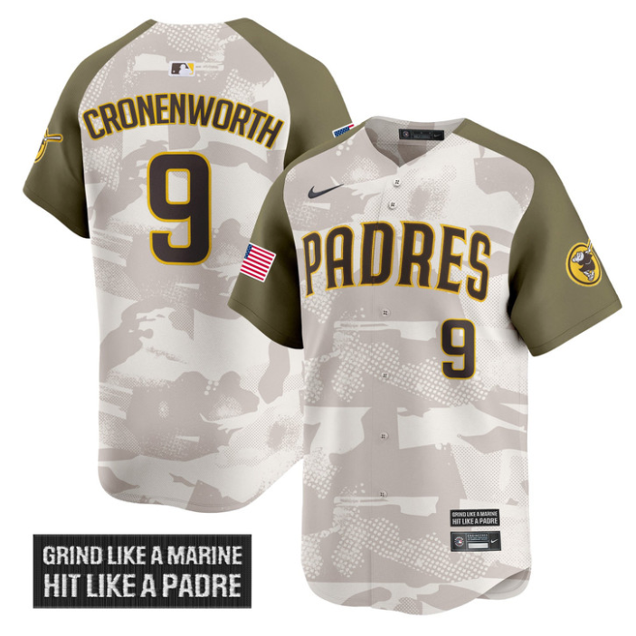 Jake Cronenworth Jersey #9 San Diego Padres 2025 Armed Forces Day Vapor Stitched