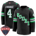 Jake Livanavage Jersey #4 North Dakota Fighting Hawks 2025-26 Stitched Black