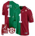 Jalen Hurts Jersey #1 Alabama Crimson Tide Split Football Game Stitched