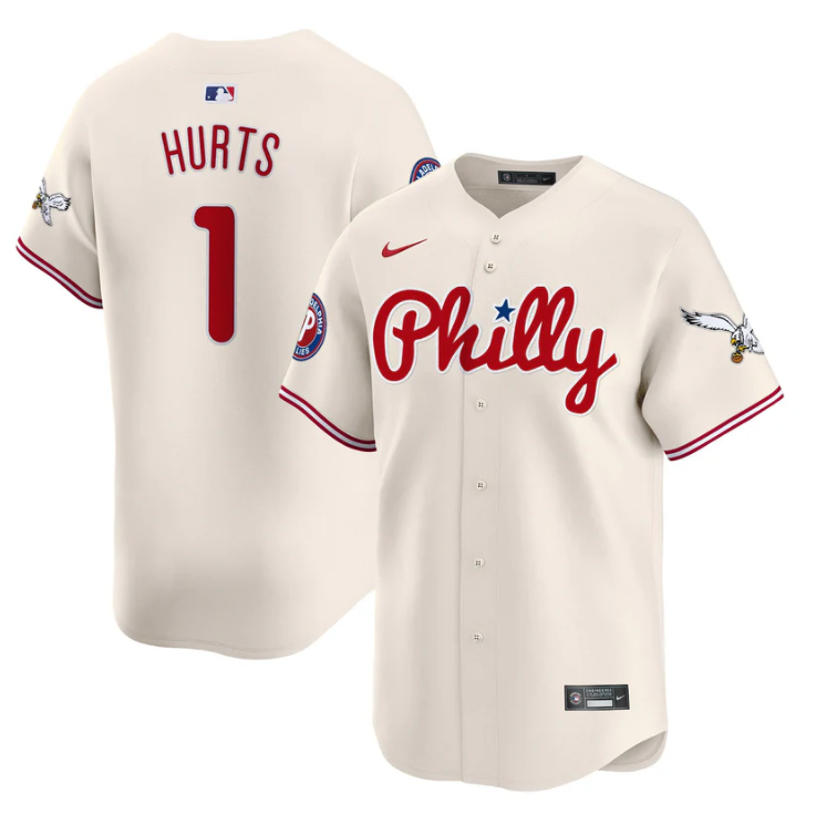 Jalen Hurts Jersey #1 Phillies and Eagles Vapor Premier Limited Stitched
