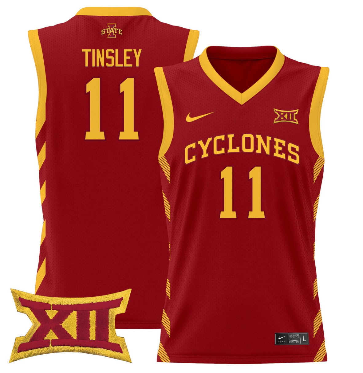 Jamaal Tinsley Jersey #11 Iowa State 2024 Lightweight Basketball Cardinal