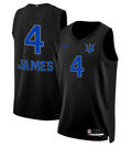 James #4 Basketball Black Jersey All Stitched