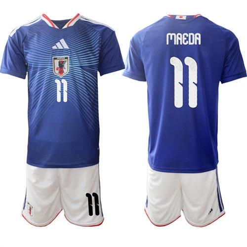 Japan #11 MAEDA Jersey National Team x World Cup 2026 Home Blue On Field Soccer