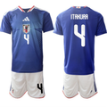 Japan #4 Ko Itakura Blue 2026 World Cup Home Soccer Jersey Suit