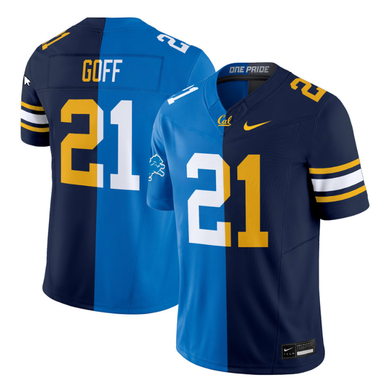 Jared Goff Jersey Lions #21 California Golden Bears Split Vapor Limited Football