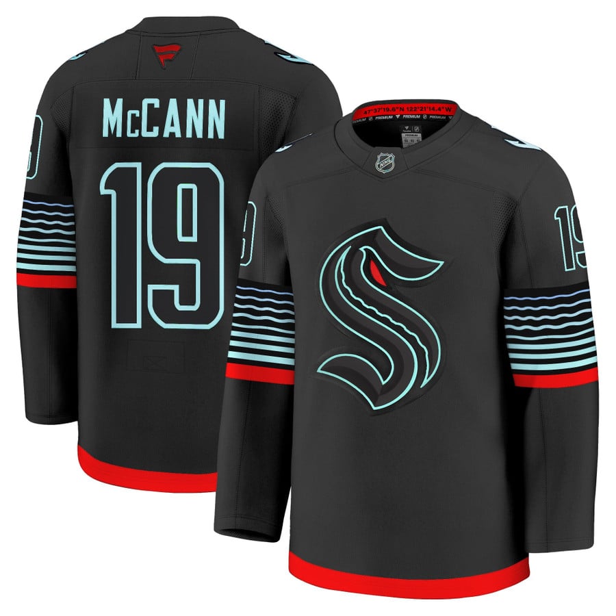 Jared McCann Jersey #19 Seattle Kraken 2025 - 26 Premium Non-Glow All Stitched