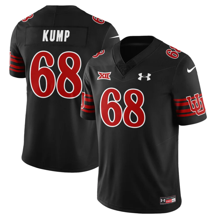 Spencer Fano Jersey #55 Utah Football 2025 Dark Mode Limited Stitched