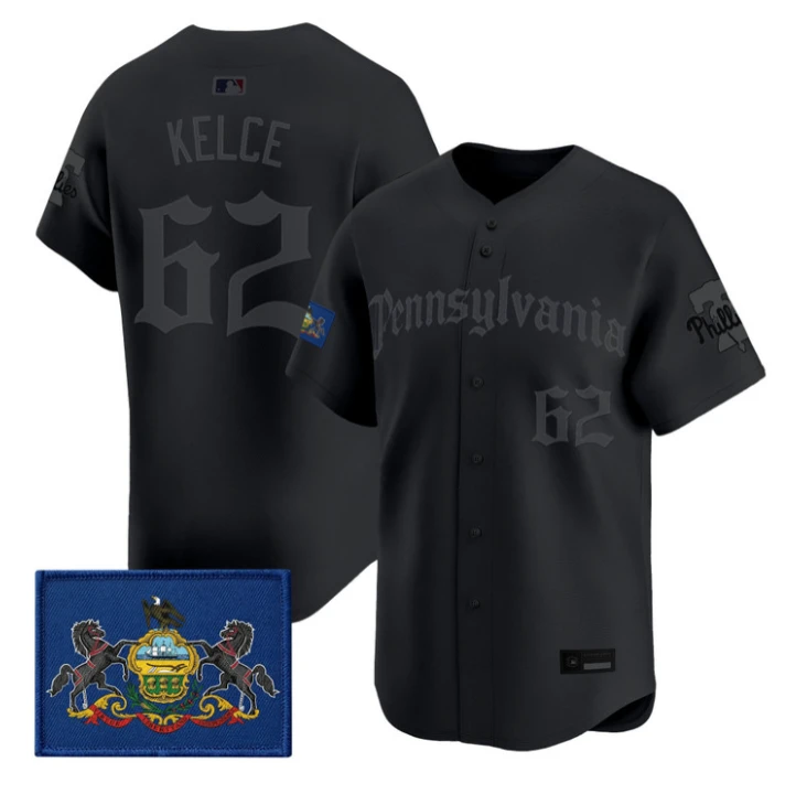 Jason Kelce Jersey #62 Phillies Pennsylvania Gothic Edition Stitched