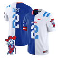 Jaxson Dart Jersey #2 Ole Miss Rebels Split Vapor Limited All Stitched
