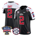 Jaxson Dart Jersey #2 Ole Miss Rebels 2026 Sugar Bowl Patch Stitched