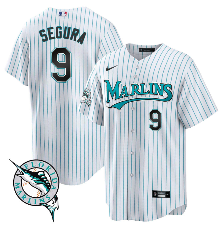 Jean Segura Jersey #9 Miami Marlins Throwback Cool Base All Stitched