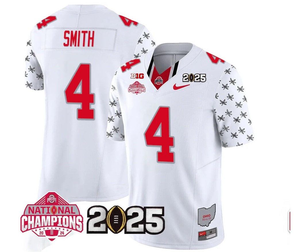 Jeremiah Smith Jersey #4 Ohio State National Championships 2024 White Stitched