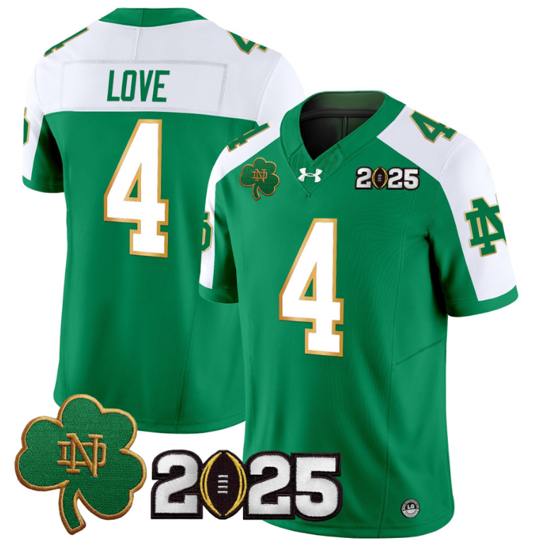 Jeremiyah Love Jersey #4 Notre Dame 2025 CFP Final Patch