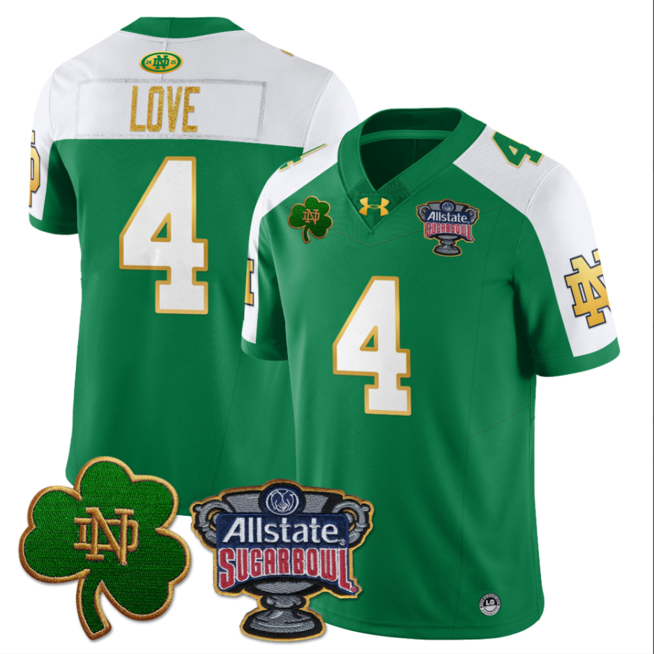 Jeremiyah Love Jersey #4 Notre Dame Fighting Irish Allstate Sugar Bowl