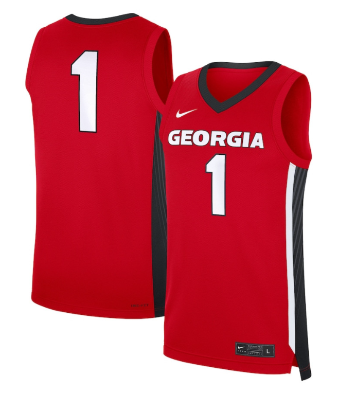Jersey #1 Georgia Bulldogs NIL Basketball Red