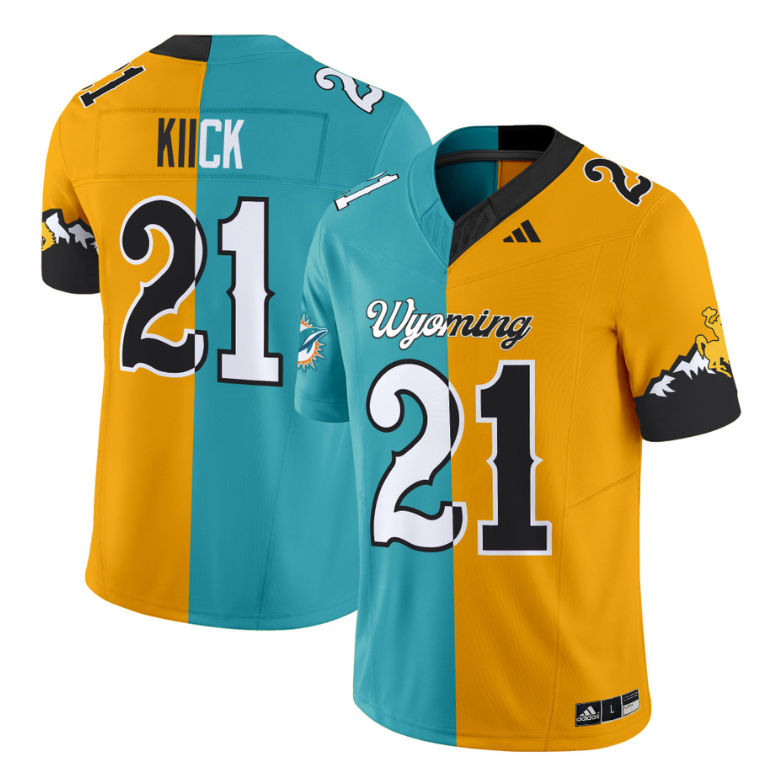 Jim Kiick Jersey #21 Wyoming Cowboys Split Vapor Limited Football Stitched