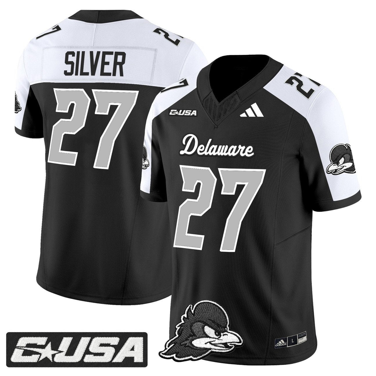 Jo Silver Jersey #27 Delaware Blue Hens 2025 Vapoe Limited Stitched