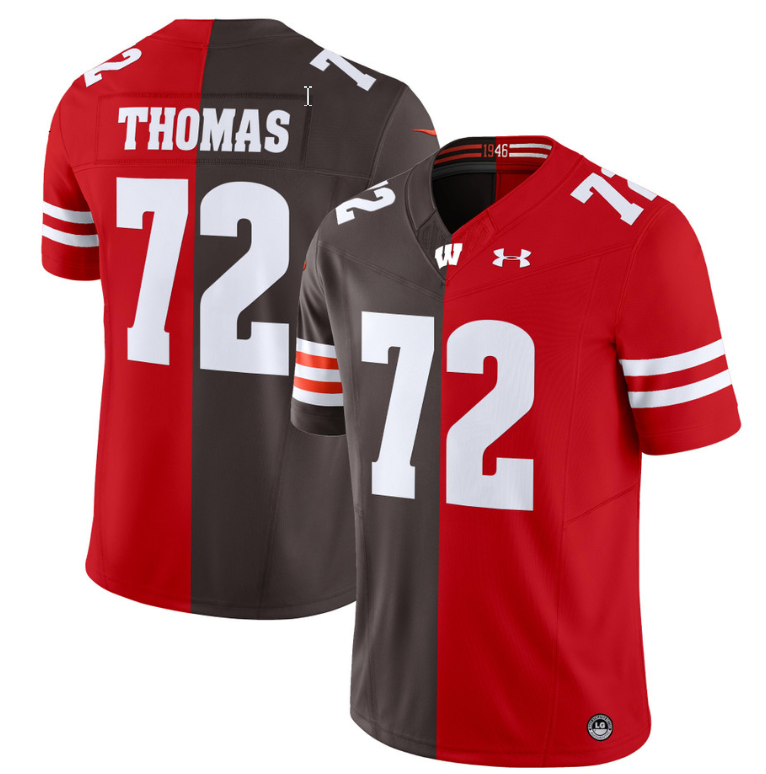 Joe Thomas Jersey #72 Wisconsin Badgers Split Vapor Football Stitched
