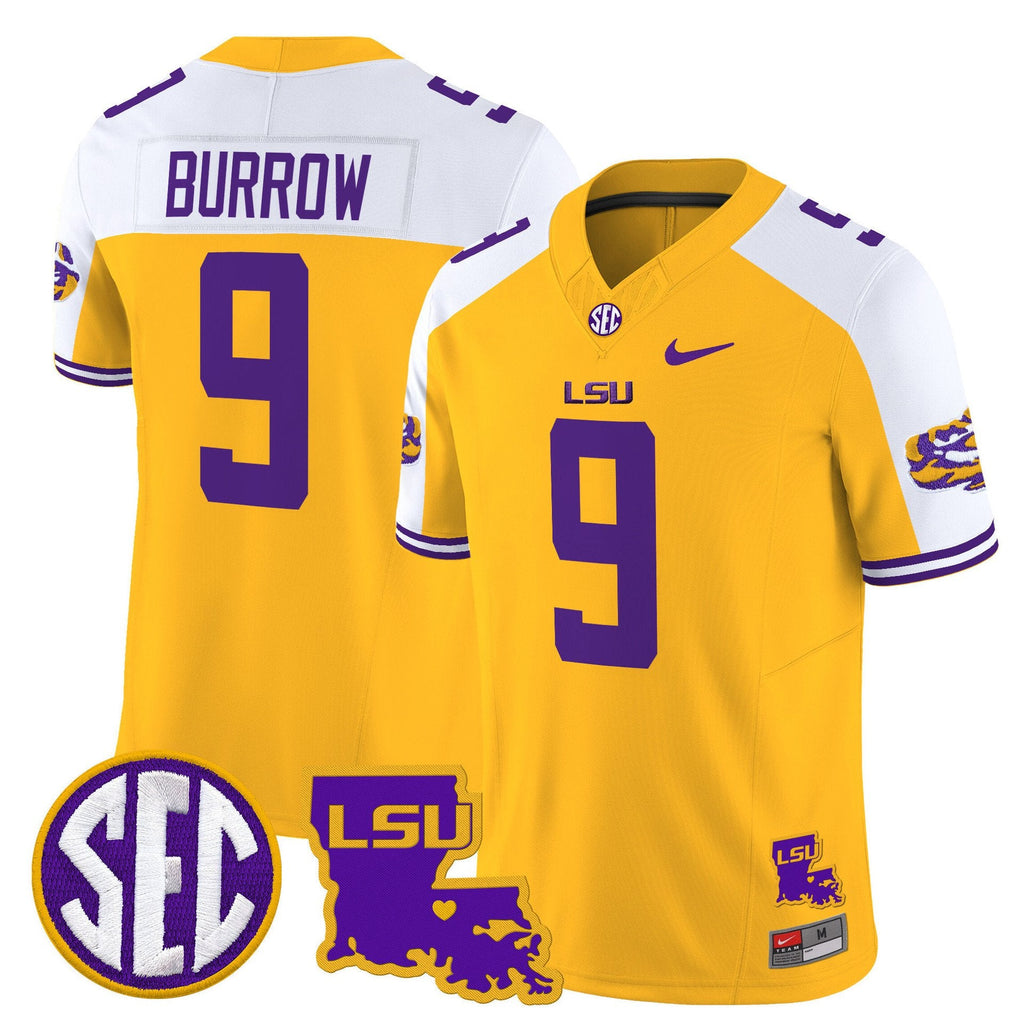 Joe Burrow Jersey #9 LSU Tigers 2025 Louisiana Patch Stitched