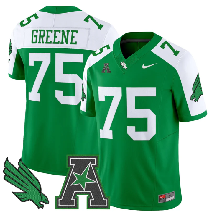 Joe Greene Jersey #75 North Texas Mean Green 2025 Vapor Stitched