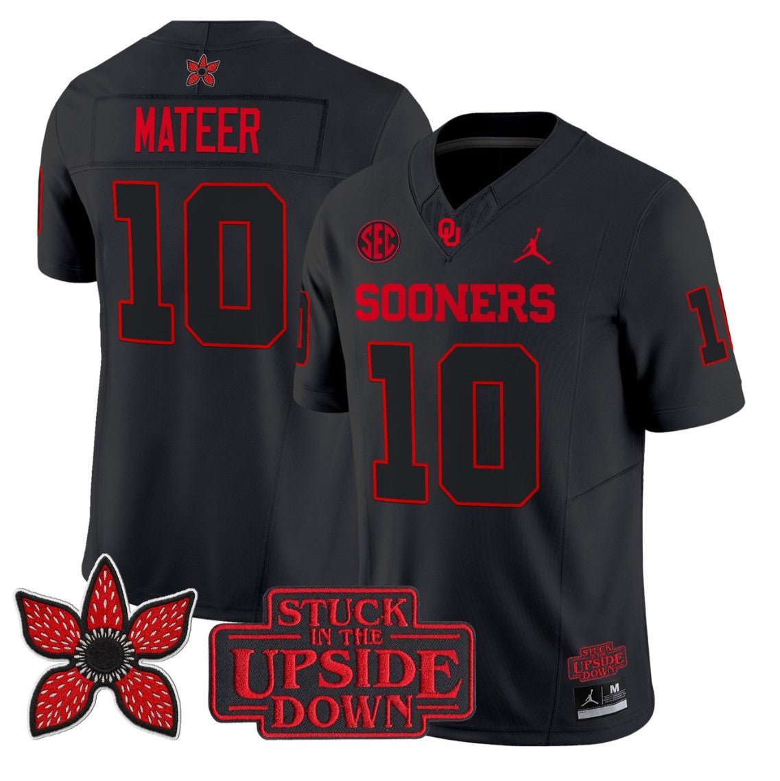 John Mateer Jersey #10 Oklahoma Sooners Stranger Things Edition Limited Stitched