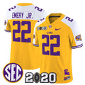 John Emery Jr Jersey #22 LSU Tigers 2020 National Champions Stitched