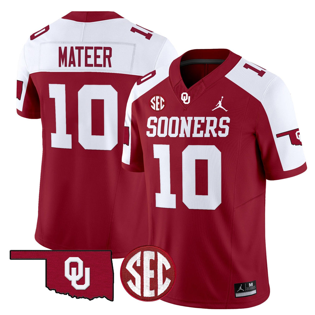 John Mateer Jersey #10 Oklahoma Sooners 2025 Vapor Limited Stitched