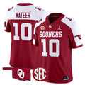 John Mateer Jersey #10 Oklahoma Sooners 2025 Vapor Limited Stitched