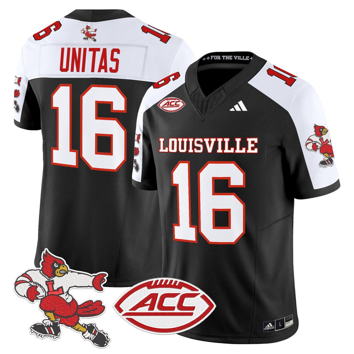 Johnny Unitas Jersey #16 Louisville Cardinals 1980s Throwback Stitched