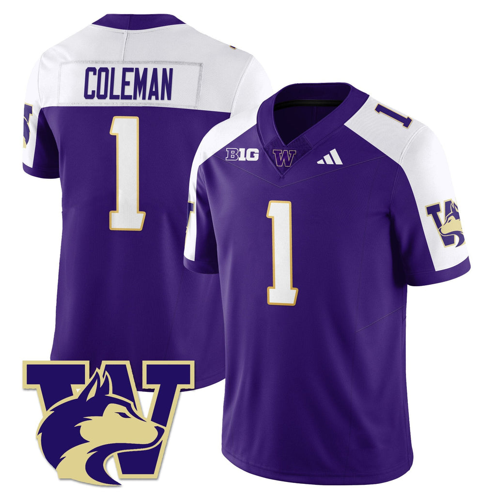 Jonah Coleman Jersey #1 Washington Husky Football 2025 Stitched